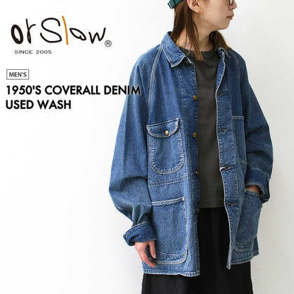 orslow [オアスロウ] 1950'S COVERALL DENIM USED WASH [03-6140-95] 1950'S カバーオール ユーズドウォッシュ・MEN'S [2025SS]
