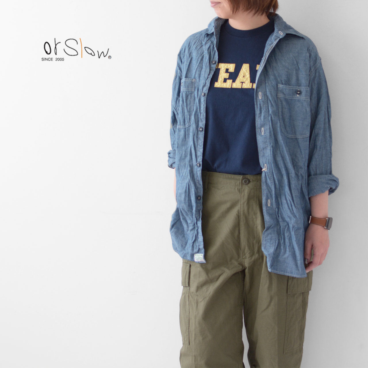 orslow [オアスロウ] CHAMBRAY WORK SHIRT (UNISEX)  [03-v8070-84] シャンブレーワークシャツ [2024AW]