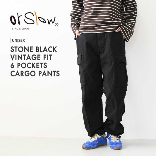 orslow[オアスロウ] STONE BLACK VINTAGE FIT 6 POCKETS CARGO PANTS [03-V5260RIP-61S] ストーンブラックヴィンテージ フィット6 ポケット カーゴパンツ・カーゴパンツ・ブラック・ヴィンテージ・MEN'S / LADY'S [2026AW]