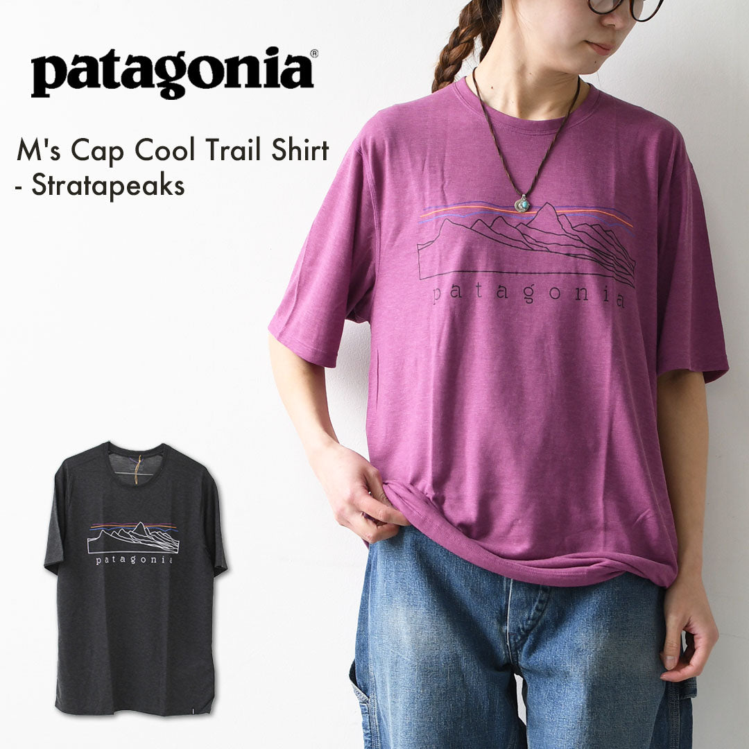 Patagonia  [パタゴニア正規代理店] M's Cap Cool Trail Shirt - Stratapeaks [23721] メンズ・キャプリーン・クール・トレイル・シャツ（ストラタピークス）・半袖Tシャツ・アウトドア・アクティビティ・MEN'S [2026SS]