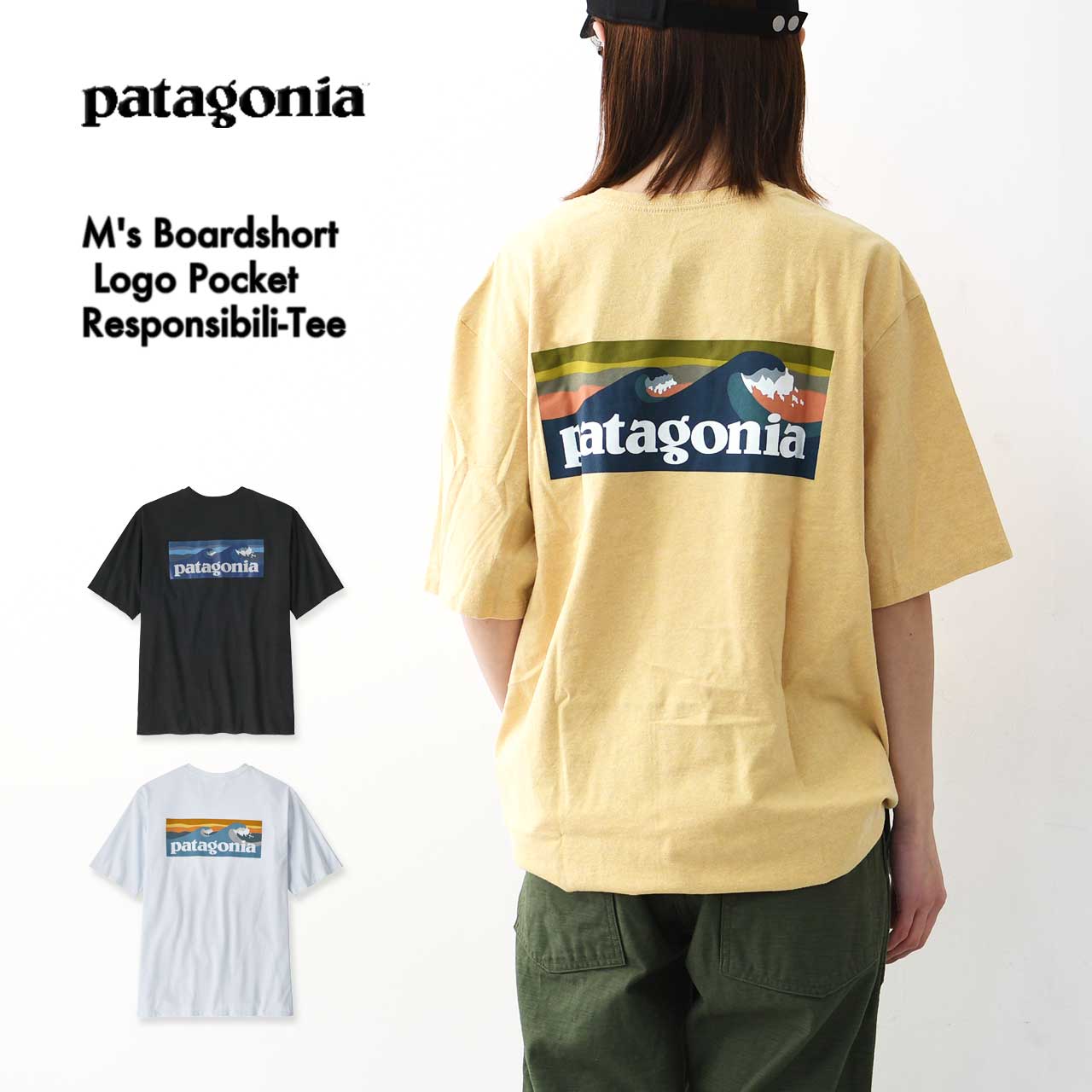 Patagonia [パタゴニア正規代理店] M's Boardshort Logo Pocket Responsibili-Tee [37655] メンズ・ボードショーツ・ロゴ・ポケット・レスポンシビリティー・MEN'S [2025SS]