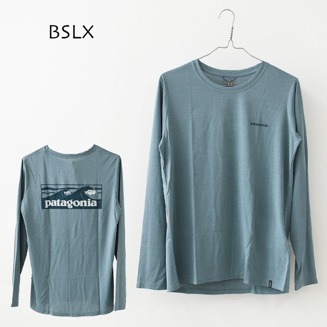 Patagonia [パタゴニア正規代理店] W's L/S Cap Cool Daily Shirt - Boardshort Logo [45465] ウィメンズ・ロングスリーブ・キャプリーン・クール・デイリー・シャツ（ボードショーツ・ロゴ）・長袖Tシャツ・LADY'S [2026SS]