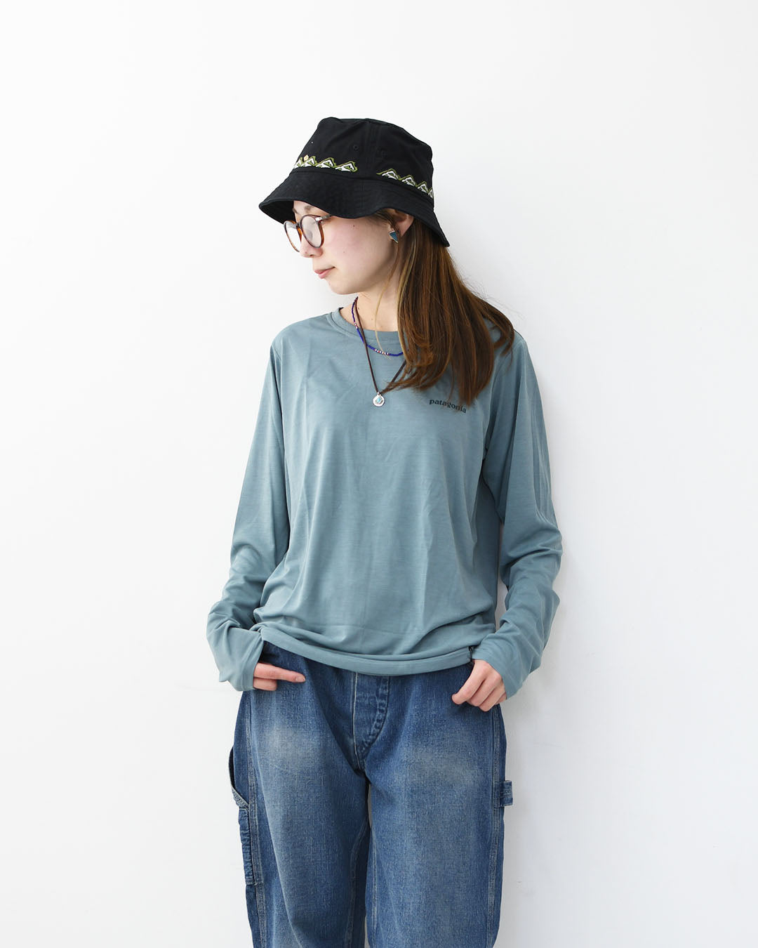 Patagonia [パタゴニア正規代理店] W's L/S Cap Cool Daily Shirt - Boardshort Logo [45465] ウィメンズ・ロングスリーブ・キャプリーン・クール・デイリー・シャツ（ボードショーツ・ロゴ）・長袖Tシャツ・LADY'S [2026SS]