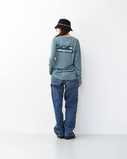 Patagonia [パタゴニア正規代理店] W's L/S Cap Cool Daily Shirt - Boardshort Logo [45465] ウィメンズ・ロングスリーブ・キャプリーン・クール・デイリー・シャツ（ボードショーツ・ロゴ）・長袖Tシャツ・LADY'S [2026SS]
