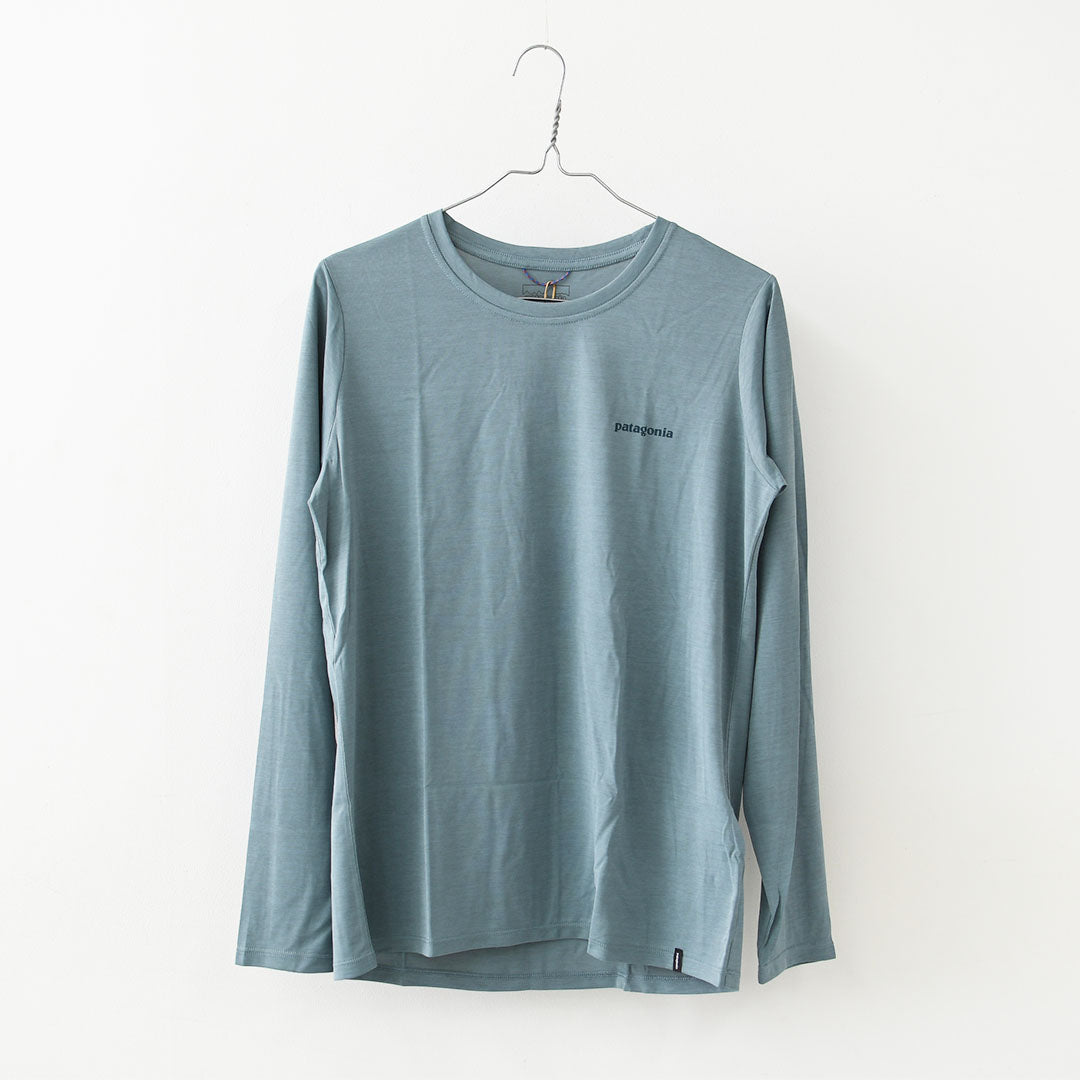 Patagonia [パタゴニア正規代理店] W's L/S Cap Cool Daily Shirt - Boardshort Logo [45465] ウィメンズ・ロングスリーブ・キャプリーン・クール・デイリー・シャツ（ボードショーツ・ロゴ）・長袖Tシャツ・LADY'S [2026SS]