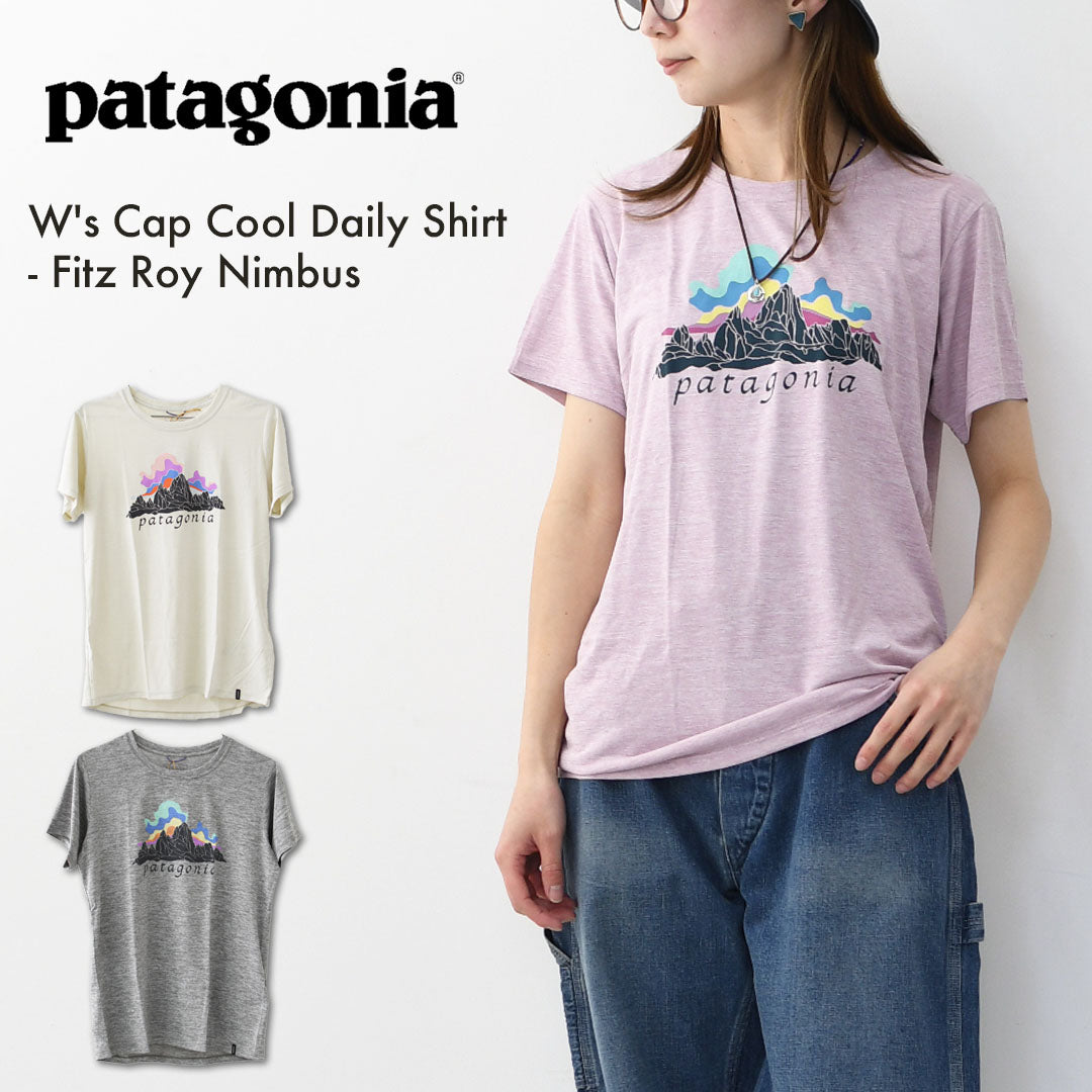 Patagonia [パタゴニア正規代理店] W's Cap Cool Daily Shirt - Fitz Roy Nimbus [45486] ウィメンズ・キャプリーン・クール・デイリー・シャツ（フィッツロイ・ニンバス）・半袖Tシャツ・LADY'S [2026SS]