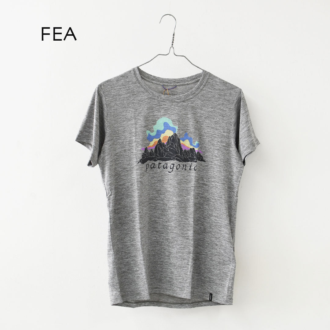 Patagonia [パタゴニア正規代理店] W's Cap Cool Daily Shirt - Fitz Roy Nimbus [45486] ウィメンズ・キャプリーン・クール・デイリー・シャツ（フィッツロイ・ニンバス）・半袖Tシャツ・LADY'S [2026SS]