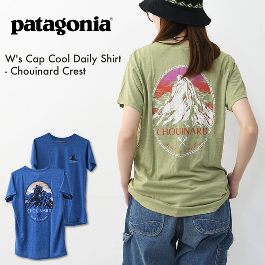 Patagonia [パタゴニア正規代理店] W's Cap Cool Daily Shirt - Chouinard Crest [45488] ウィメンズ・キャプリーン・クール・デイリー・シャツ（シュイナード・クレスト）・半袖Tシャツ・LADY'S [2026SS]
