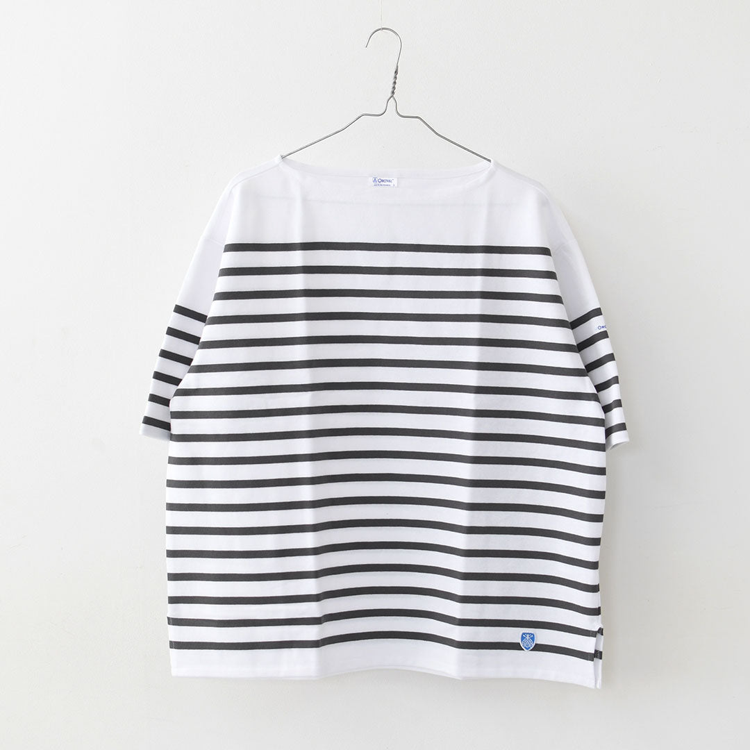 ORCIVAL [オーチバル・オーシバル] Russel Wide Boat Neck S/S P.O. [6119B] ラッセル ワイド ボートネック 半袖バスクシャツ・ボーダーシャツ・バスクシャツ・半袖・ワイドシルエット・ドロップショルダー・ボーダーマリンシャツ・MEN'S [2026SS]