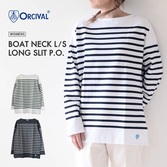 ORCIVAL [オーチバル・オーシバル] W BOAT NECK L/S LONG SLIT P.O.  [6132] ボートネック L/S ロングスリット プルオーバー [2024AW]