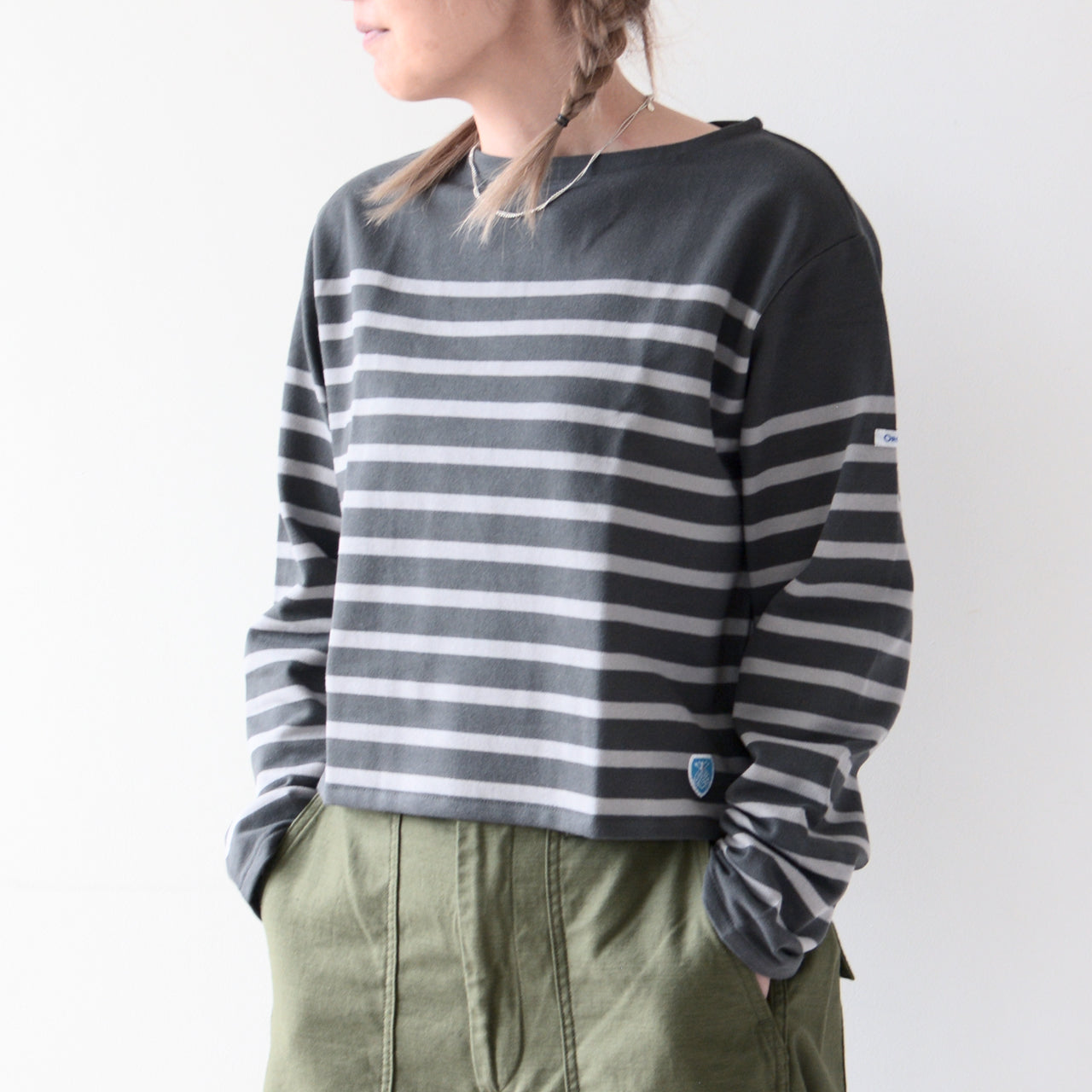 ORCIVAL [オーチバル・オーシバル] W BOAT NECK L/S CROPPED P.O.   [6202] ボートネック L/S クロップド プルオーバー [2024AW]