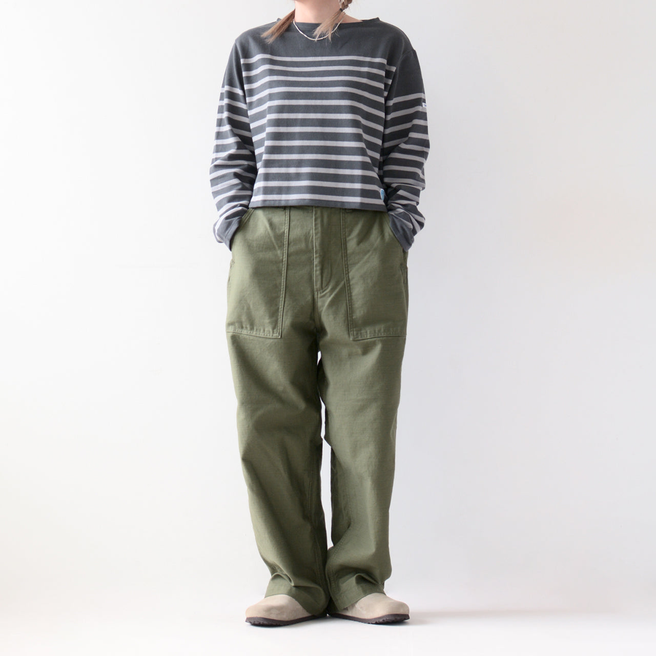 ORCIVAL [オーチバル・オーシバル] W BOAT NECK L/S CROPPED P.O.   [6202] ボートネック L/S クロップド プルオーバー [2024AW]