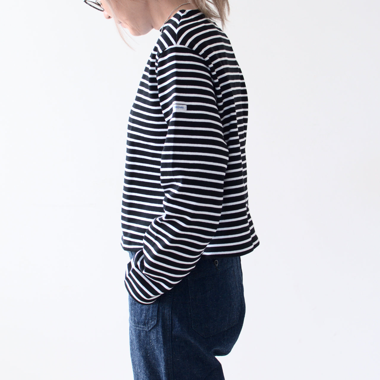 ORCIVAL [オーチバル・オーシバル] W CLN BOAT NECK L/S CROPPED P.O. -BORDER-  [B266-b] W CLN ボートネック L/S クロップド プルオーバー [2024AW]