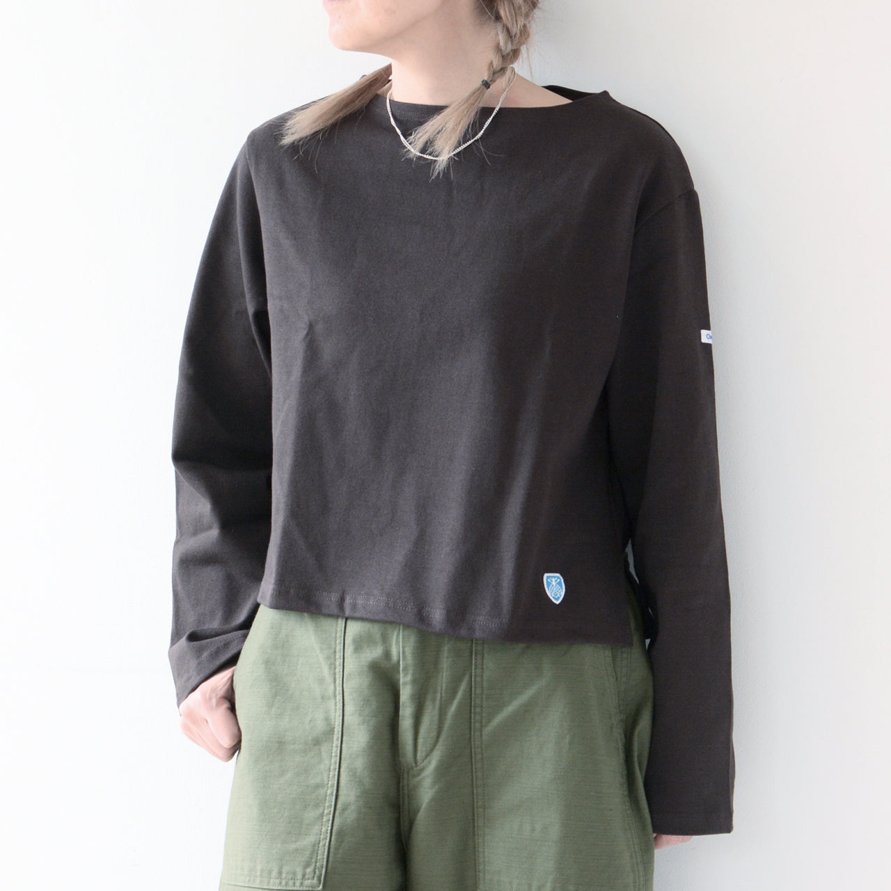 ORCIVAL [オーチバル・オーシバル] W CLN BOAT NECK L/S CROPPED P.O. -SOLID-  [B266-s] W CLN ボートネック L/S クロップド プルオーバー [2024AW]