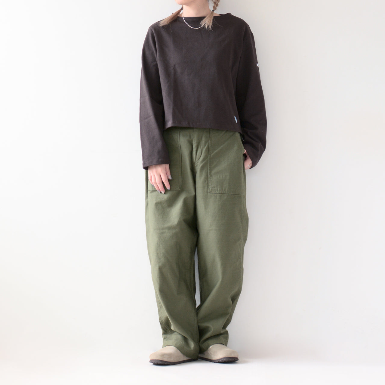 ORCIVAL [オーチバル・オーシバル] W CLN BOAT NECK L/S CROPPED P.O. -SOLID-  [B266-s] W CLN ボートネック L/S クロップド プルオーバー [2024AW]