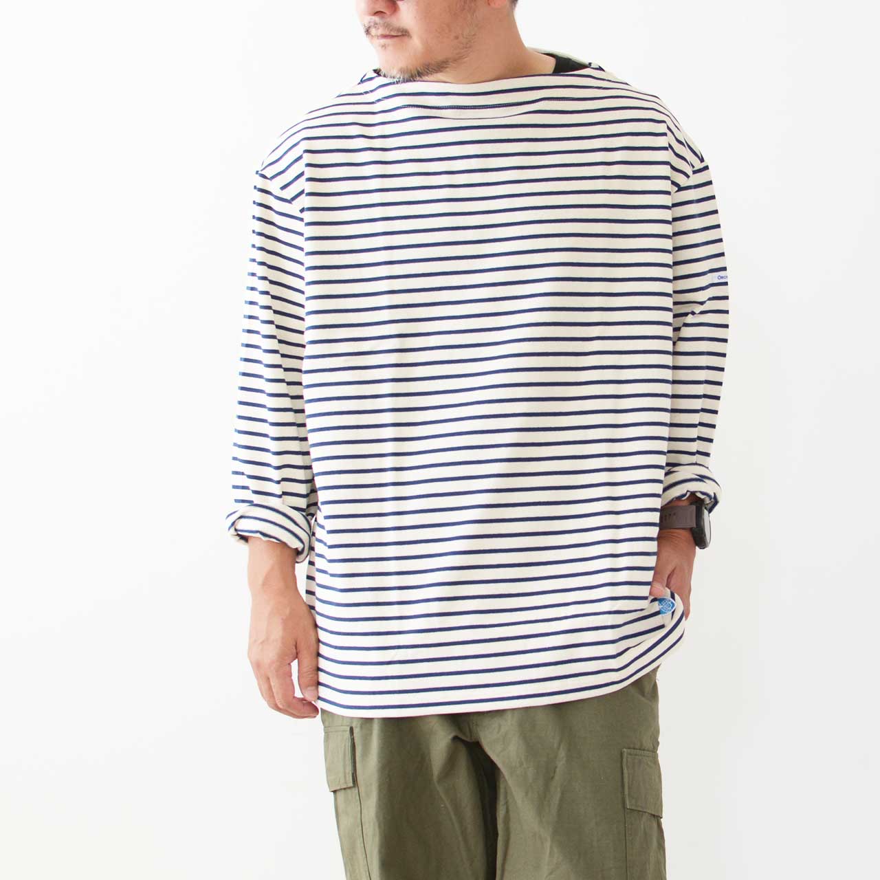 ORCIVAL [オーチバル・オーシバル] M BOAT NECK L/S P.O. -BORDER- [B464-b] ボートネックロングスリーブリブプルオーバー  [2024AW]