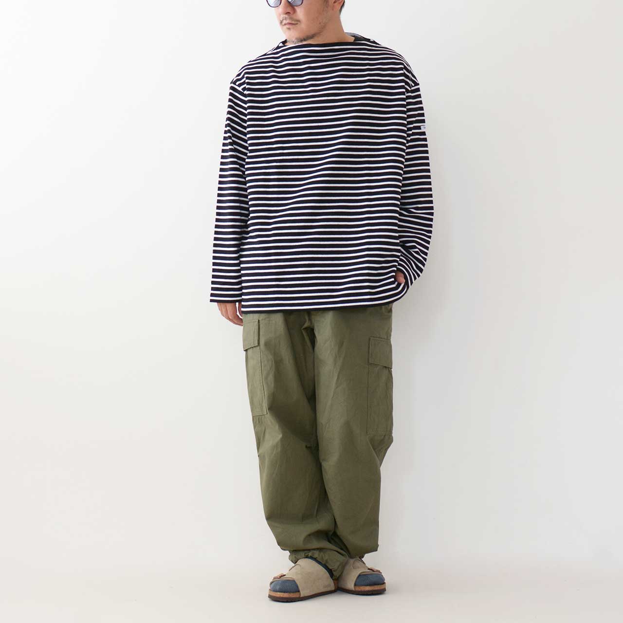 ORCIVAL [オーチバル・オーシバル] M BOAT NECK L/S P.O. -BORDER- [B464-b] ボートネックロングスリーブリブプルオーバー  [2024AW]