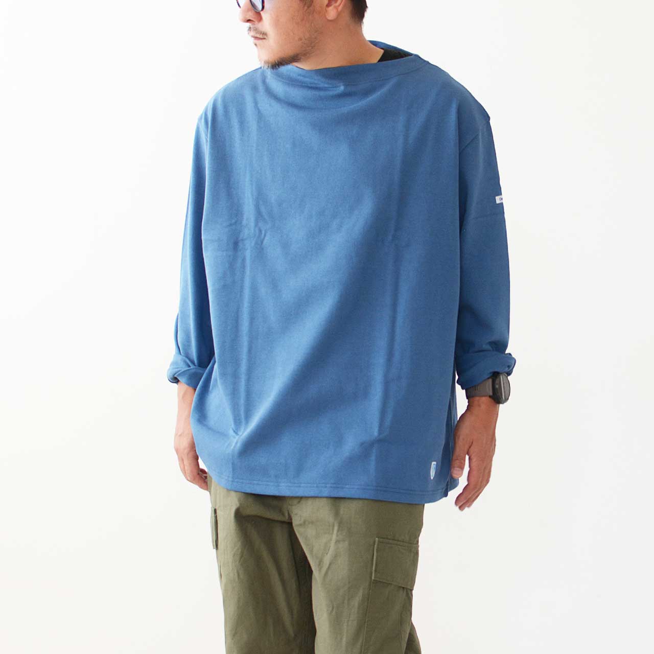 ORCIVAL [オーチバル・オーシバル] M BOAT NECK L/S P.O. -SOLID- [B464-s] ボートネックロングスリーブリブプルオーバー [2024AW]