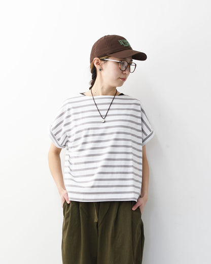 ORCIVAL [オーチバル・オーシバル] Boat Neck Rolled Up Cuff P.O [L282] ボートネックロールドアップカフプルオーバー・無地・ボーダー・Tシャツ・コットン・ボートネック・シンプル・LADY'S [2026SS]