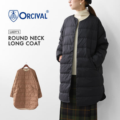 ORCIVAL [オーチバル・オーシバル] W ROUND NECK LONG COAT [OR-A0602 DPL] ラウンドネックロングコート [2025AW]