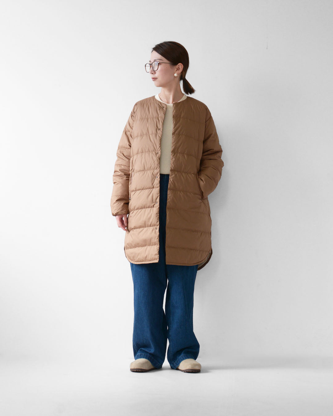 ORCIVAL [オーチバル・オーシバル] W ROUND NECK LONG COAT [OR-A0602 DPL] ラウンドネックロングコート [2025AW]