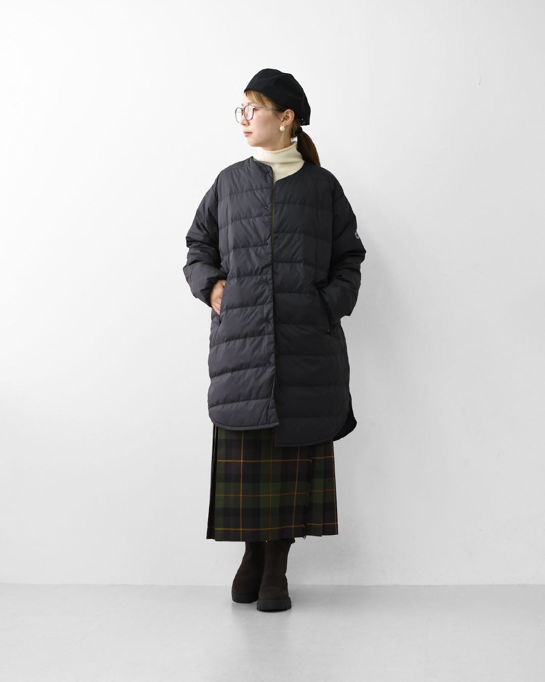 ORCIVAL [オーチバル・オーシバル] W ROUND NECK LONG COAT [OR-A0602 DPL] ラウンドネックロングコート [2025AW]