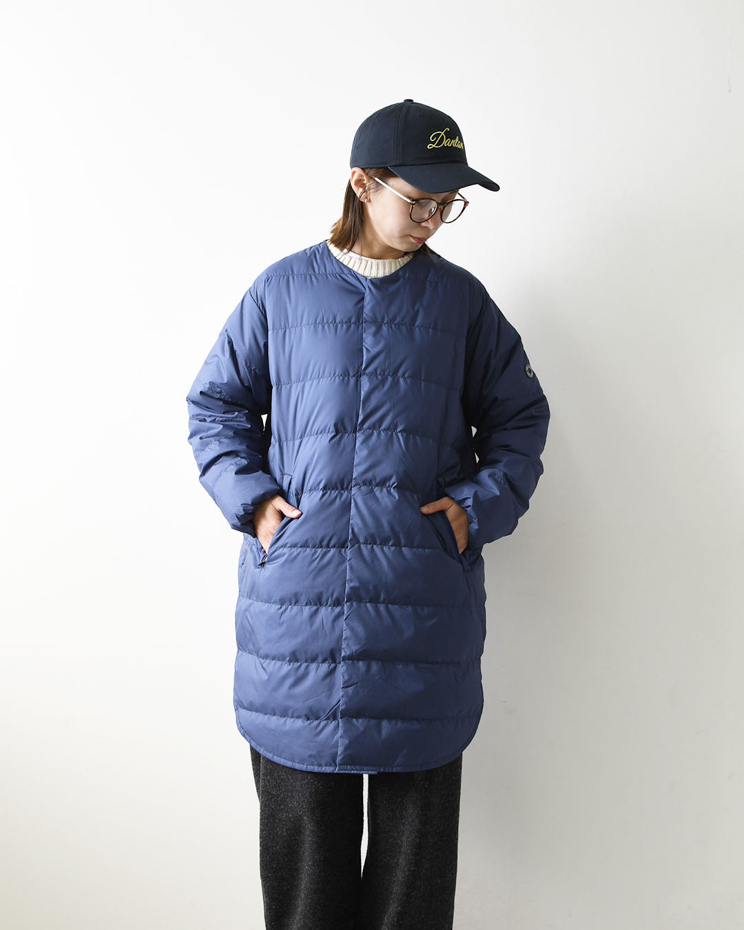 ORCIVAL [オーチバル・オーシバル] Polyester Taffeta Round Neck Long Coat [OR-A0602DTF] ポリエステルタフタ ラウンドネック ロングコート・ロングコート・ノーカラー・アウター・綺麗めダウンコート・ロング丈ダウンコート・上品なダウン・LADY'S [2026AW]