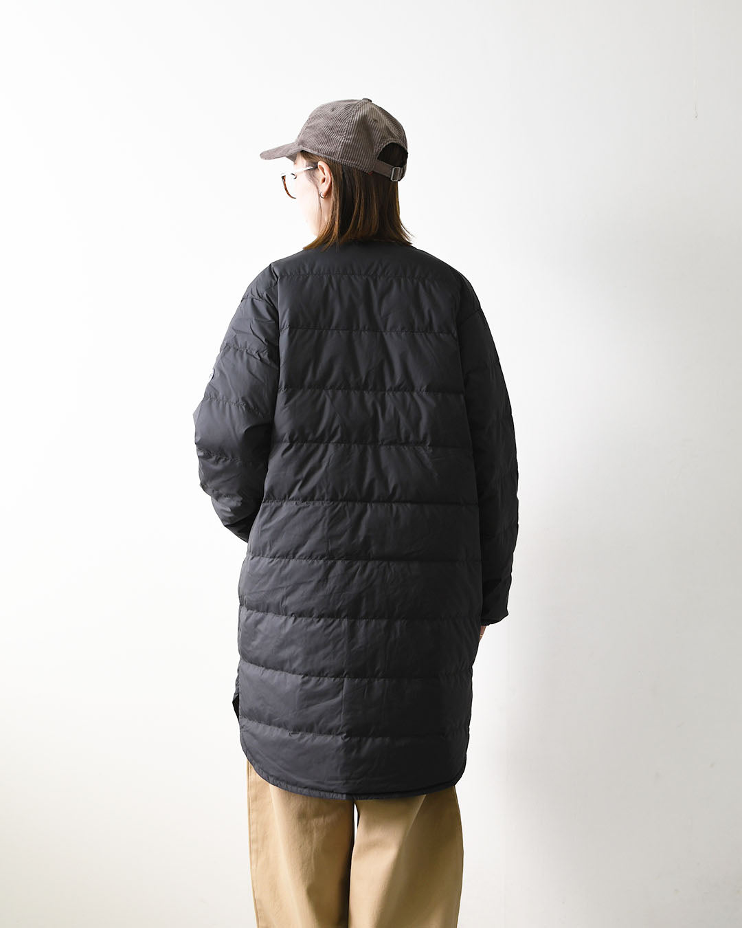 ORCIVAL [オーチバル・オーシバル] Polyester Taffeta Round Neck Long Coat [OR-A0602DTF] ポリエステルタフタ ラウンドネック ロングコート・ロングコート・ノーカラー・アウター・綺麗めダウンコート・ロング丈ダウンコート・上品なダウン・LADY'S [2026AW]