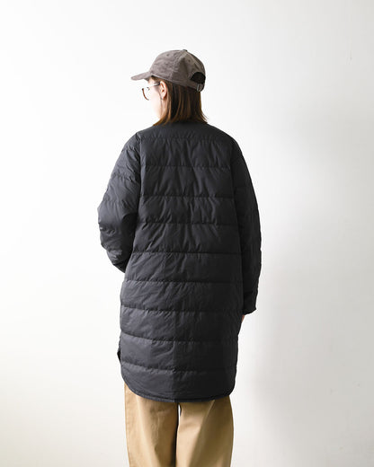 ORCIVAL [オーチバル・オーシバル] Polyester Taffeta Round Neck Long Coat [OR-A0602DTF] ポリエステルタフタ ラウンドネック ロングコート・ロングコート・ノーカラー・アウター・綺麗めダウンコート・ロング丈ダウンコート・上品なダウン・LADY'S [2026AW]