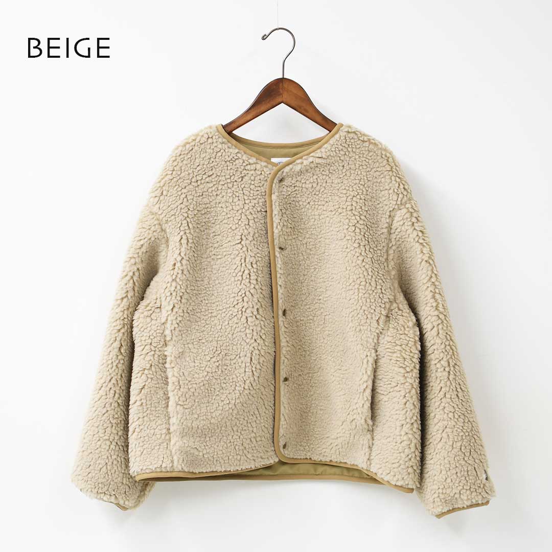 ORCIVAL [オーチバル・オーシバル] W ROUND NECK BLOUSON [OR-A0741BFF] ラウンドネックブルゾン・ボアブルゾン・ボアジャケット・ノーカラー・ジャケット・ブルゾン・アウター・LADY'S [2025AW]