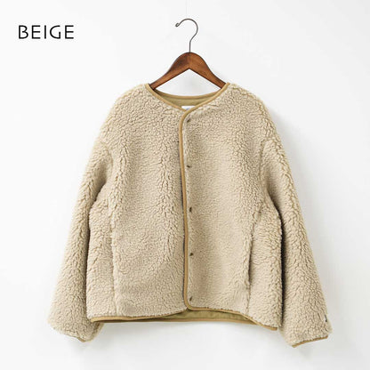 ORCIVAL [オーチバル・オーシバル] W ROUND NECK BLOUSON [OR-A0741BFF] ラウンドネックブルゾン・ボアブルゾン・ボアジャケット・ノーカラー・ジャケット・ブルゾン・アウター・LADY'S [2025AW]