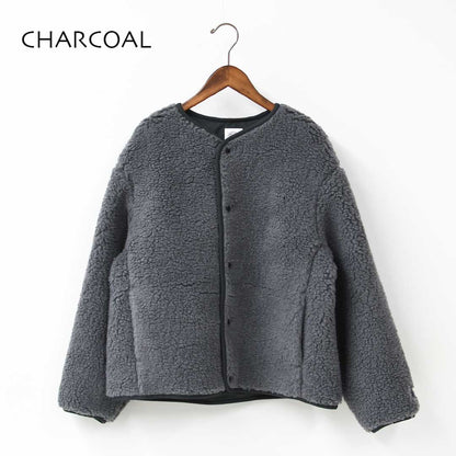 ORCIVAL [オーチバル・オーシバル] W ROUND NECK BLOUSON [OR-A0741BFF] ラウンドネックブルゾン・ボアブルゾン・ボアジャケット・ノーカラー・ジャケット・ブルゾン・アウター・LADY'S [2025AW]