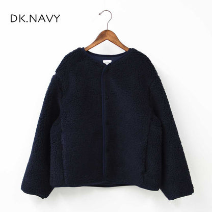 ORCIVAL [オーチバル・オーシバル] W ROUND NECK BLOUSON [OR-A0741BFF] ラウンドネックブルゾン・ボアブルゾン・ボアジャケット・ノーカラー・ジャケット・ブルゾン・アウター・LADY'S [2025AW]