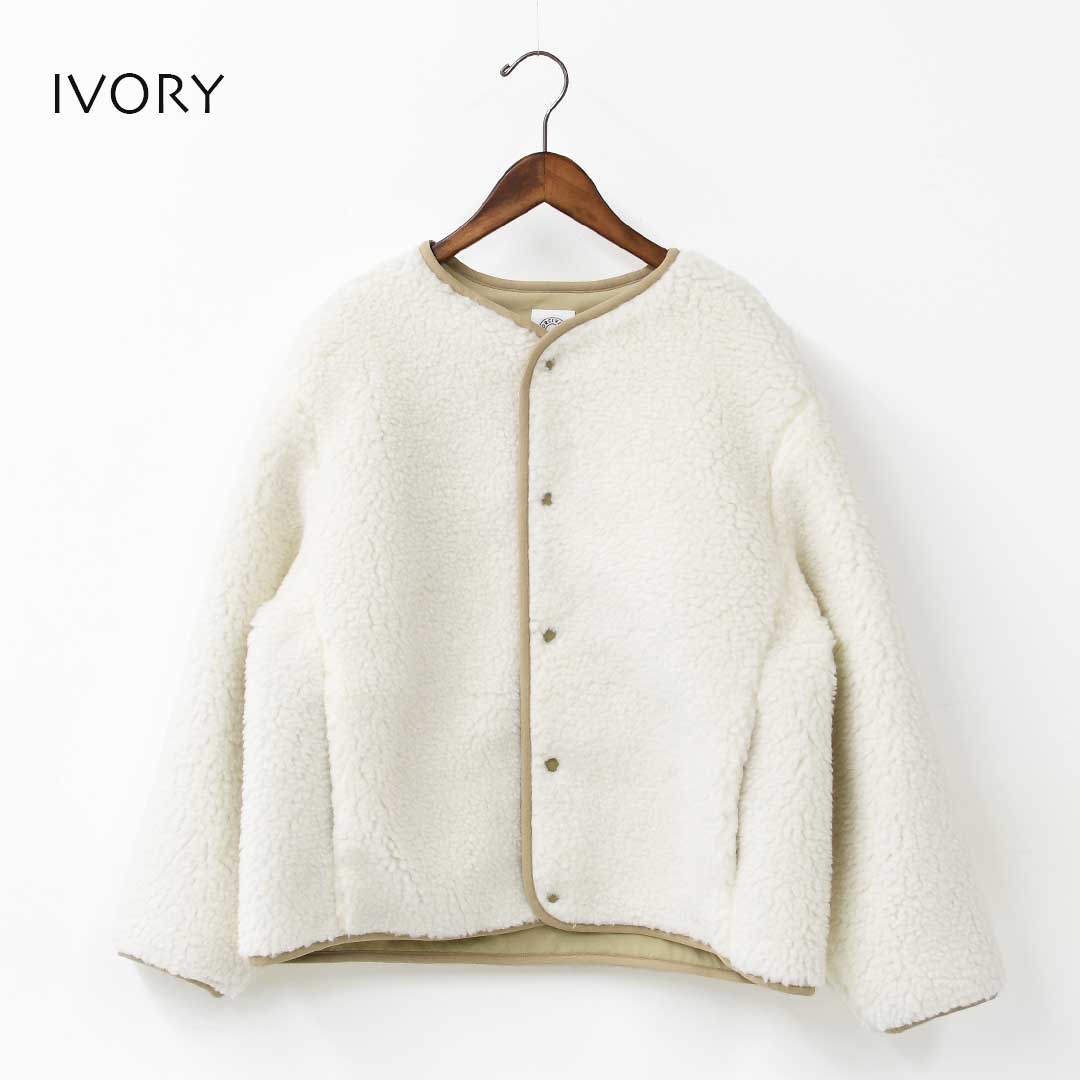 ORCIVAL [オーチバル・オーシバル] W ROUND NECK BLOUSON [OR-A0741BFF] ラウンドネックブルゾン・ボアブルゾン・ボアジャケット・ノーカラー・ジャケット・ブルゾン・アウター・LADY'S [2025AW]