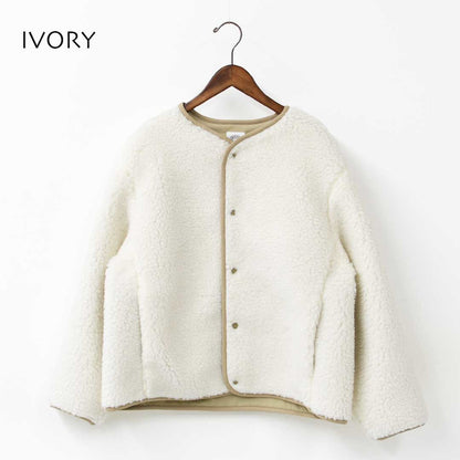 ORCIVAL [オーチバル・オーシバル] W ROUND NECK BLOUSON [OR-A0741BFF] ラウンドネックブルゾン・ボアブルゾン・ボアジャケット・ノーカラー・ジャケット・ブルゾン・アウター・LADY'S [2025AW]