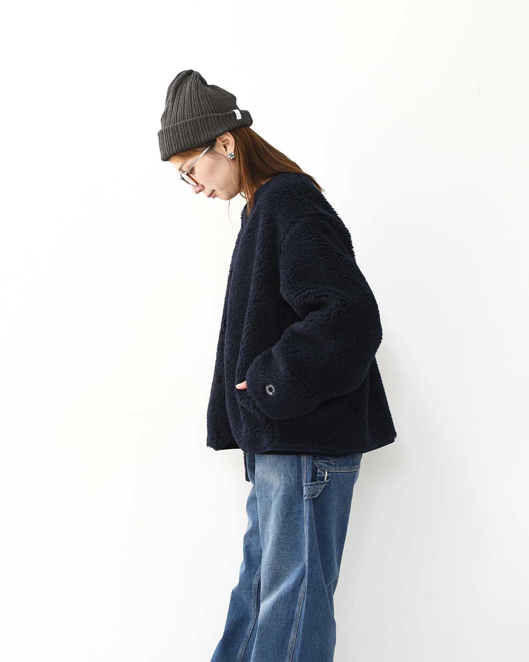 ORCIVAL [オーチバル・オーシバル] W ROUND NECK BLOUSON [OR-A0741BFF] ラウンドネックブルゾン・ボアブルゾン・ボアジャケット・ノーカラー・ジャケット・ブルゾン・アウター・LADY'S [2025AW]
