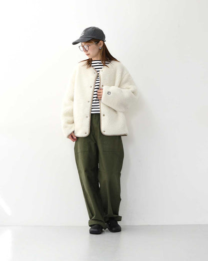 ORCIVAL [オーチバル・オーシバル] W ROUND NECK BLOUSON [OR-A0741BFF] ラウンドネックブルゾン・ボアブルゾン・ボアジャケット・ノーカラー・ジャケット・ブルゾン・アウター・LADY'S [2025AW]