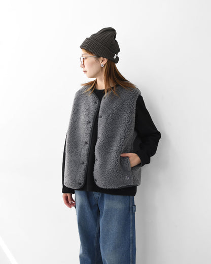 ORCIVAL [オーチバル・オーシバル] Boa Fleece Collarless Vest [OR-A0742BFF] ボアフリースカラーレスベスト・ベスト・ボアベスト・ボアフリースベスト・カラーレスベスト・ボア・ボアフリース・LADY'S [2025AW]