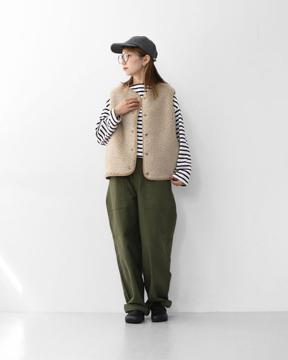 ORCIVAL [オーチバル・オーシバル] Boa Fleece Collarless Vest [OR-A0742BFF] ボアフリースカラーレスベスト・ベスト・ボアベスト・ボアフリースベスト・カラーレスベスト・ボア・ボアフリース・LADY'S [2025AW]