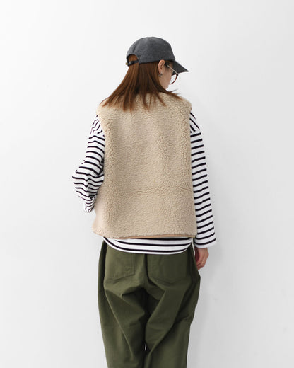 ORCIVAL [オーチバル・オーシバル] Boa Fleece Collarless Vest [OR-A0742BFF] ボアフリースカラーレスベスト・ベスト・ボアベスト・ボアフリースベスト・カラーレスベスト・ボア・ボアフリース・LADY'S [2025AW]