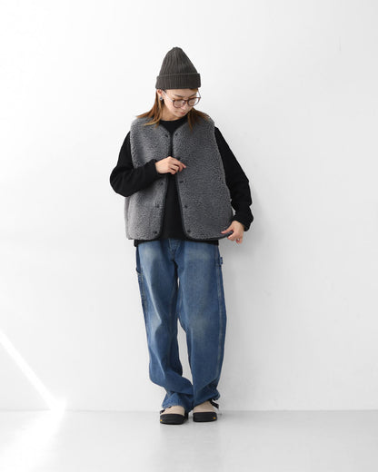 ORCIVAL [オーチバル・オーシバル] Boa Fleece Collarless Vest [OR-A0742BFF] ボアフリースカラーレスベスト・ベスト・ボアベスト・ボアフリースベスト・カラーレスベスト・ボア・ボアフリース・LADY'S [2025AW]