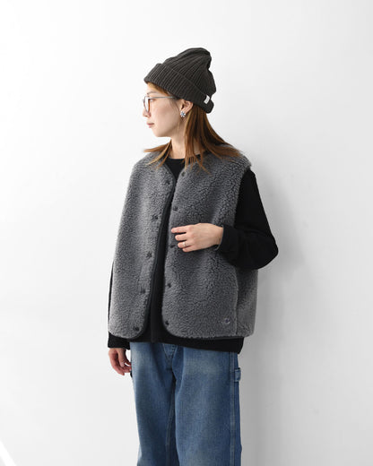 ORCIVAL [オーチバル・オーシバル] Boa Fleece Collarless Vest [OR-A0742BFF] ボアフリースカラーレスベスト・ベスト・ボアベスト・ボアフリースベスト・カラーレスベスト・ボア・ボアフリース・LADY'S [2025AW]