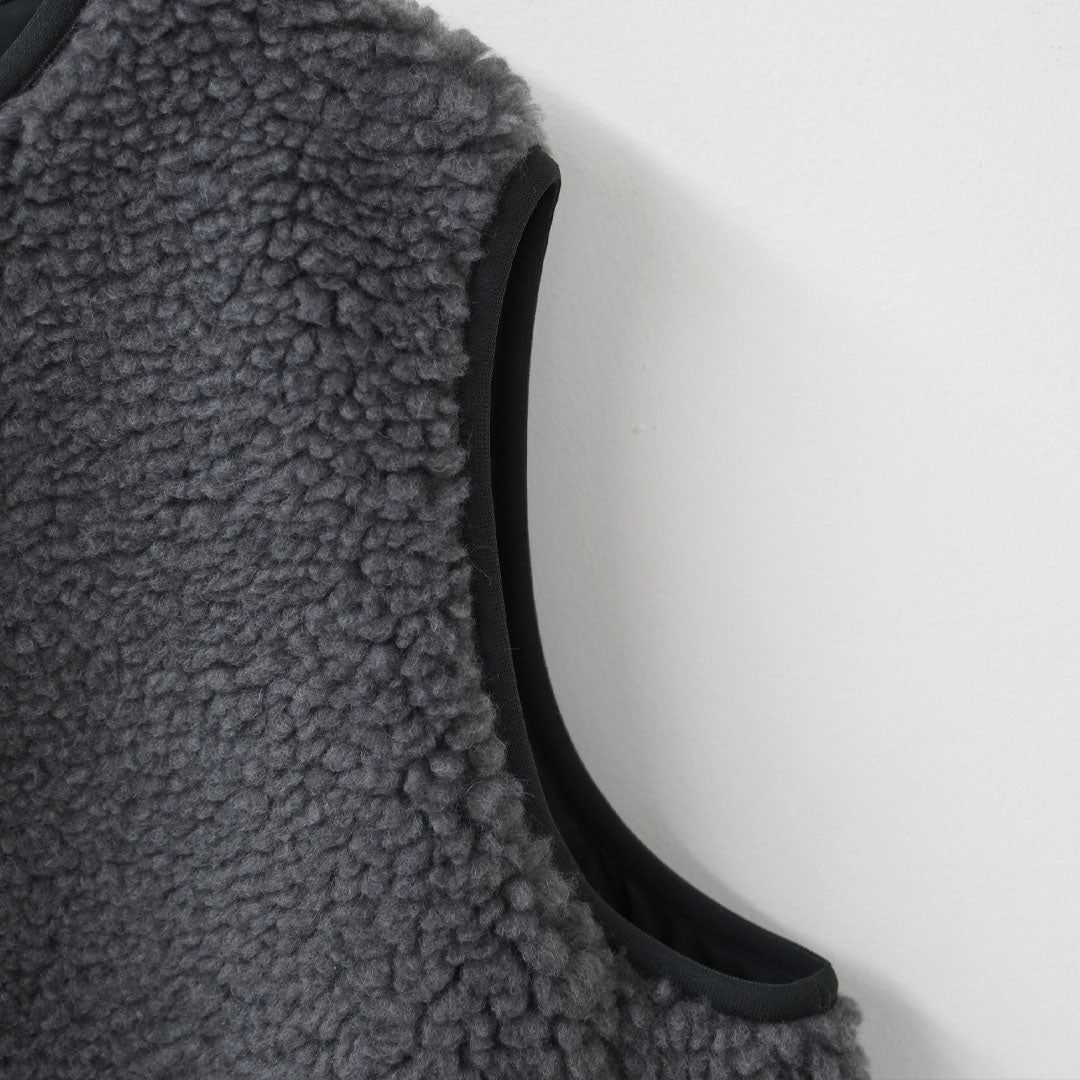 ORCIVAL [オーチバル・オーシバル] Boa Fleece Collarless Vest [OR-A0742BFF] ボアフリースカラーレスベスト・ベスト・ボアベスト・ボアフリースベスト・カラーレスベスト・ボア・ボアフリース・LADY'S [2025AW]