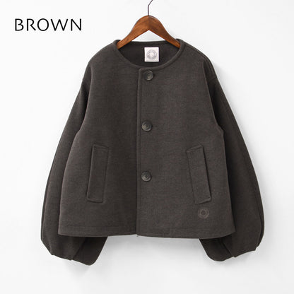 ORCIVAL [オーチバル・オーシバル] W BRITISH TWEED NO-COLLAR BLOUSON [OR-A0743 BBT] ブリティッシュツイード ノーカラーブルゾン・ノーカラー・アウター・バルーンスリーブ・コクーンシルエット・ウールライク・LADY'S [2025AW]