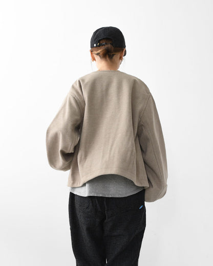 ORCIVAL [オーチバル・オーシバル] W BRITISH TWEED NO-COLLAR BLOUSON [OR-A0743 BBT] ブリティッシュツイード ノーカラーブルゾン・ノーカラー・アウター・バルーンスリーブ・コクーンシルエット・ウールライク・LADY'S [2025AW]