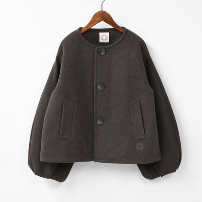ORCIVAL [オーチバル・オーシバル] W BRITISH TWEED NO-COLLAR BLOUSON [OR-A0743 BBT] ブリティッシュツイード ノーカラーブルゾン・ノーカラー・アウター・バルーンスリーブ・コクーンシルエット・ウールライク・LADY'S [2025AW]