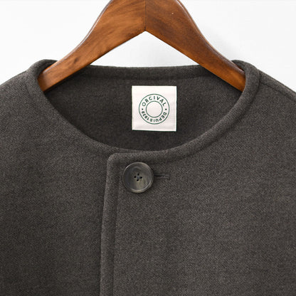 ORCIVAL [オーチバル・オーシバル] W BRITISH TWEED NO-COLLAR BLOUSON [OR-A0743 BBT] ブリティッシュツイード ノーカラーブルゾン・ノーカラー・アウター・バルーンスリーブ・コクーンシルエット・ウールライク・LADY'S [2025AW]