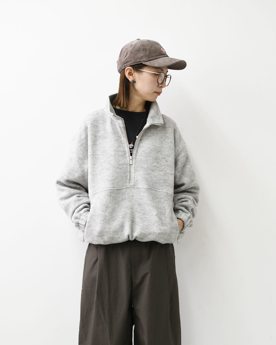 ORCIVAL [オーチバル・オーシバル] W Napping Brushed Fleece Stand Collar Zip Pullover [OR-A0824YFR] ナッピングブラッシュドフリーススタンドカラージッププルオーバー・長袖プルオーバー・ジップアッププルオーバー・ハーフジップ・フリース・LADY'S [2026AW]
