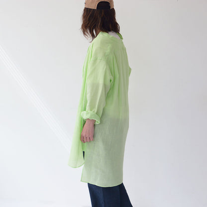 ORCIVAL[オーチバル・オーシバル] W LINEN BAND COLLAR LONG SHIRT [OR-B0268YLF] リネン バンドカラーロングシャツ [2024SS]