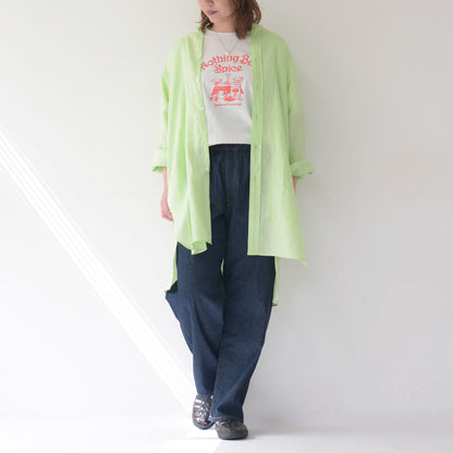 ORCIVAL[オーチバル・オーシバル] W LINEN BAND COLLAR LONG SHIRT [OR-B0268YLF] リネン バンドカラーロングシャツ [2024SS]